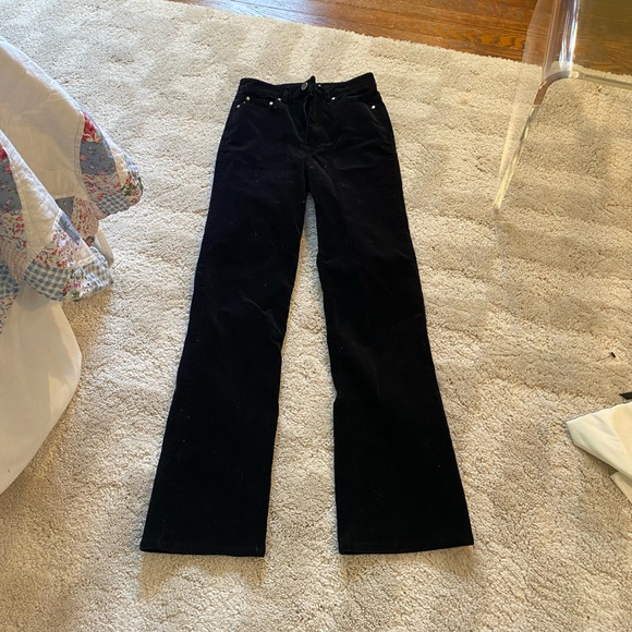 Black bootcut corduroy pants size 0 - Picture 4 of 7